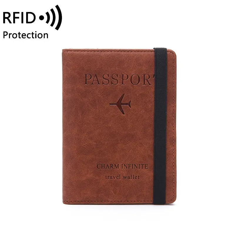 Unisex Passport Holder Brown