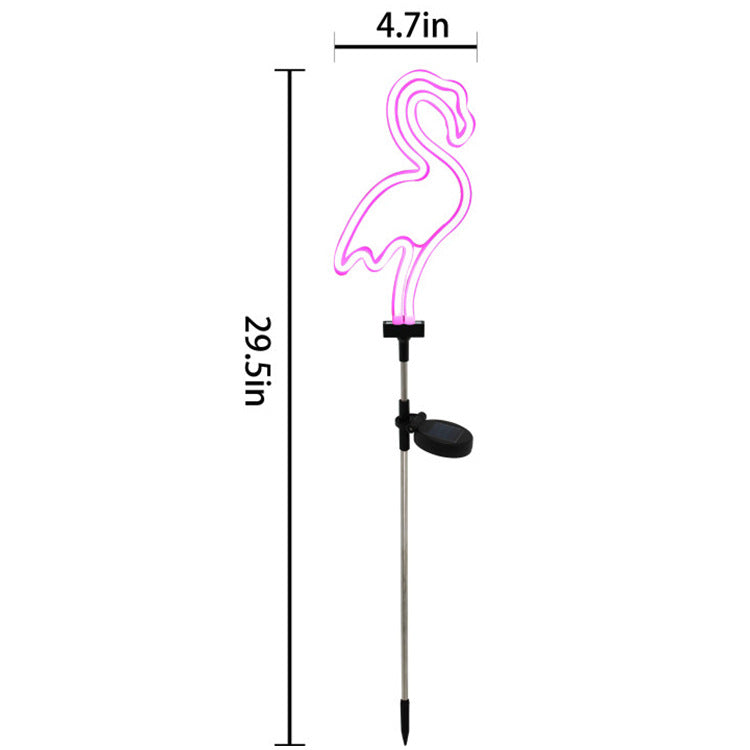 Outdoor solar flamingo neon light lawn light garden ground plug light garden decorative light factory direct sales Elysian Vibe