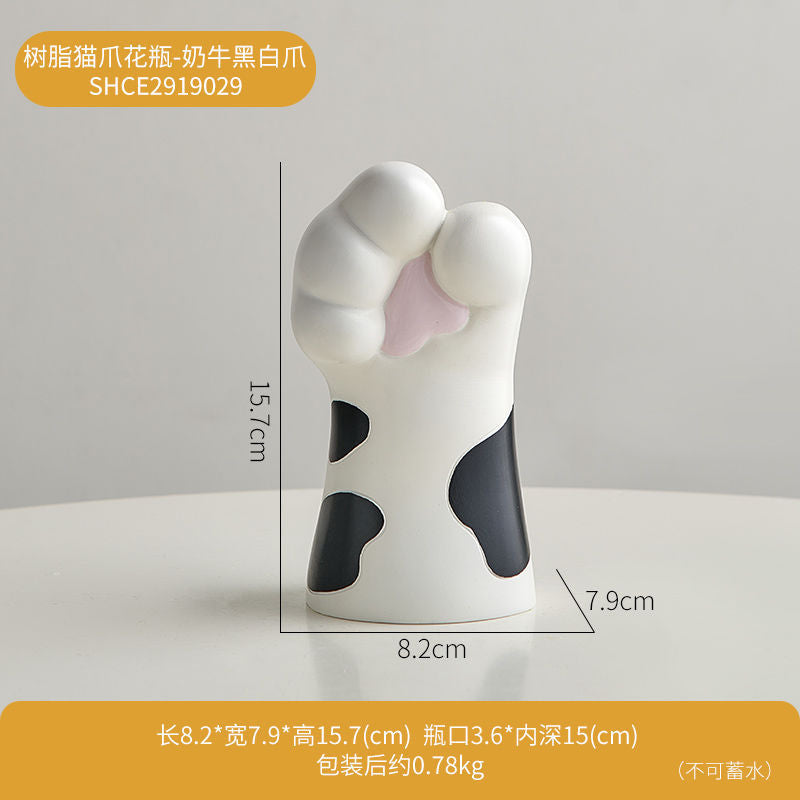 Cute Cat Claw Design Vase Aesthetic Room Decoration Home Flower Pot Modern Table Decorative Vases Creative Bookshelf Ornaments Elysian Vibe