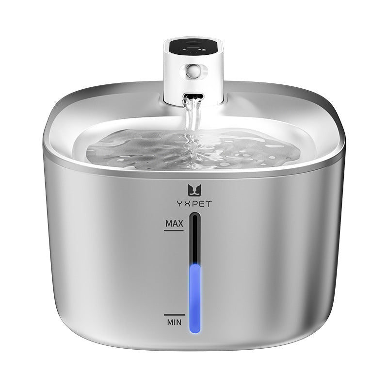Wireless Pet Water Fountain Stainless Steel - 4L Smart Cycle Feeder