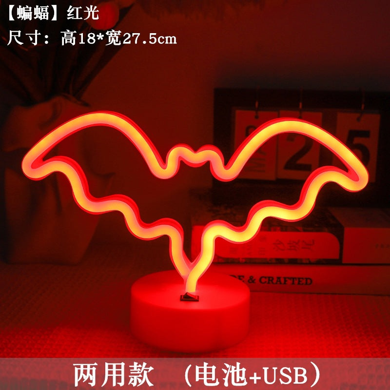 LED styling lights ins Korean style flamingo led decorative night light Christmas lights round base neon light Elysian Vibe