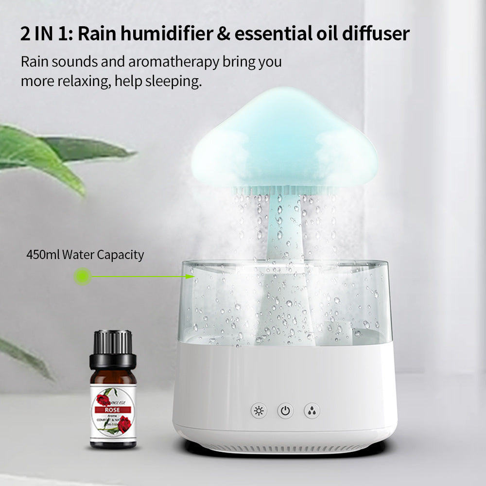 New cloud rain humidifier cloud humidifier rainy night lights colorful lights home aromatherapy machine humidifier Elysian Vibe