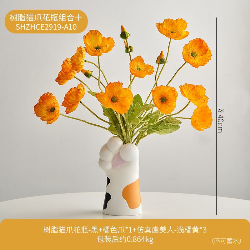 Cute Cat Claw Design Vase Aesthetic Room Decoration Home Flower Pot Modern Table Decorative Vases Creative Bookshelf Ornaments Elysian Vibe