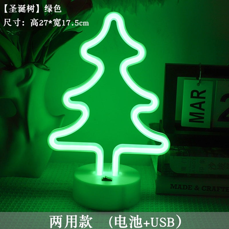 LED styling lights ins Korean style flamingo led decorative night light Christmas lights round base neon light Elysian Vibe